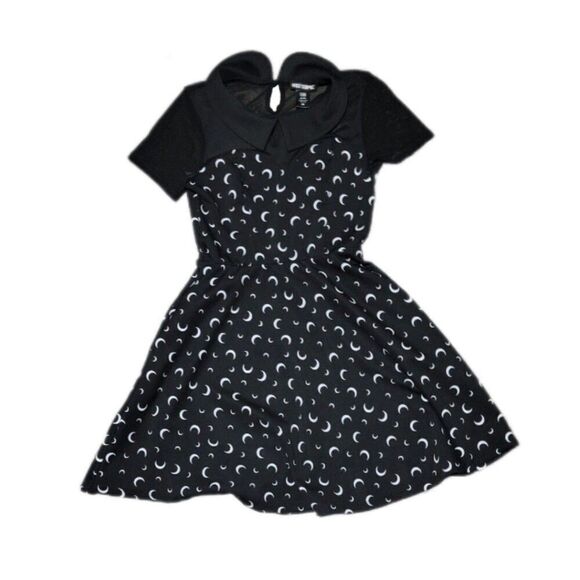 Y2K Goth Hot Topic Crescent Moon Collared Mesh Panel Skater DressXS *READ* - Picture 2 of 7